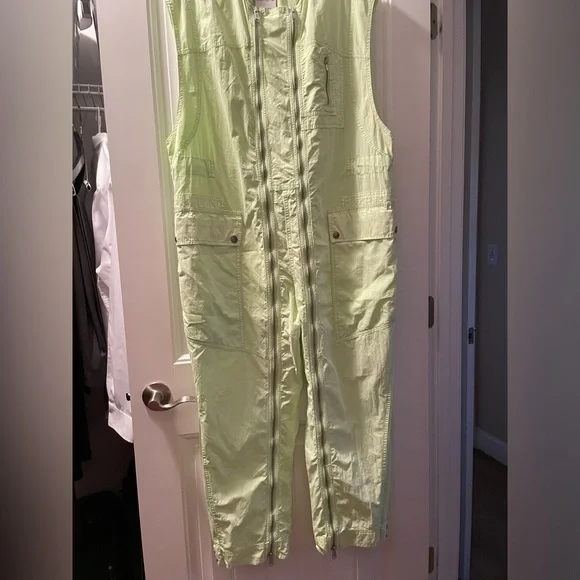 Retro Neon Green Jumpsuit with zippers NWT - Picture 1 of 5